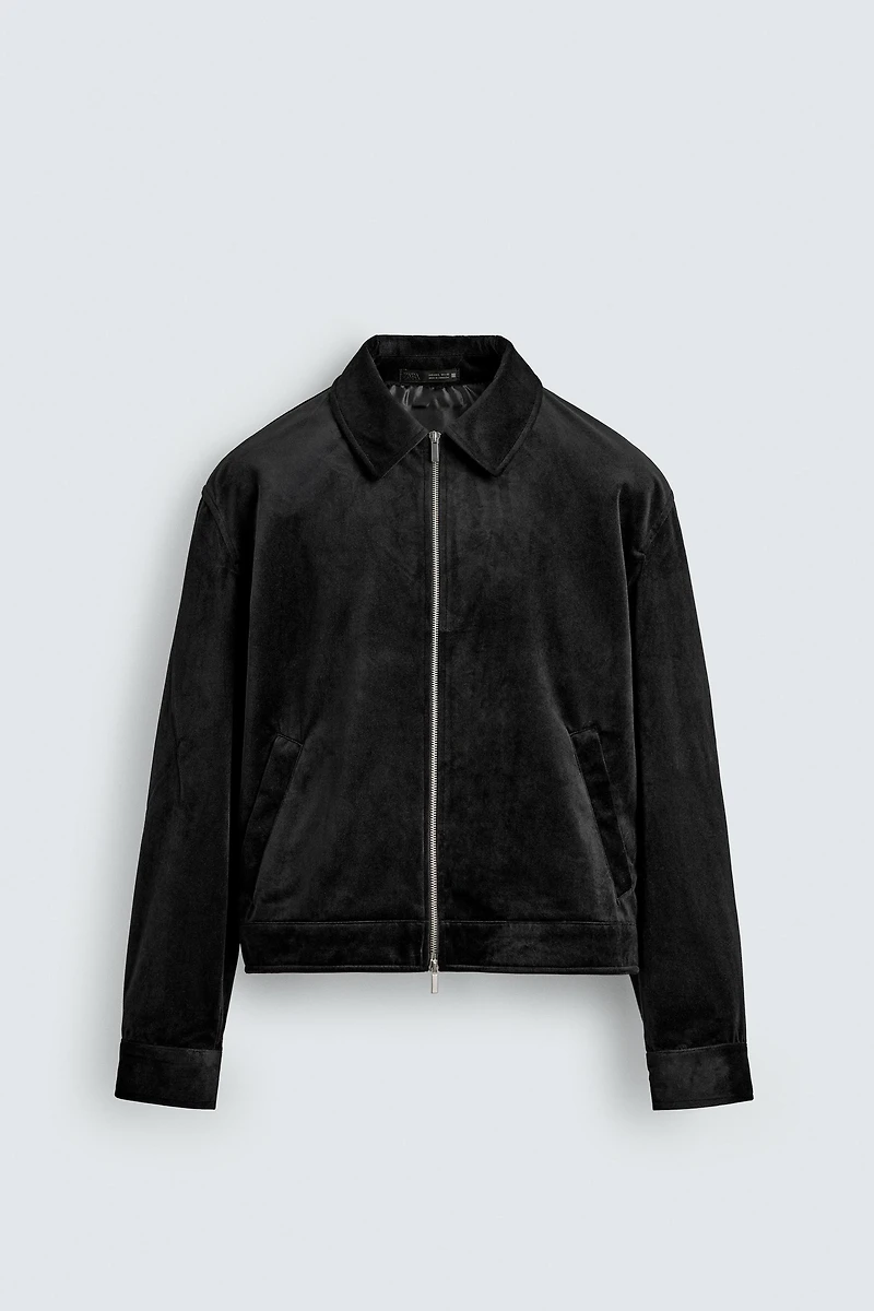 TEXTURED VELVET OVERSHIRT