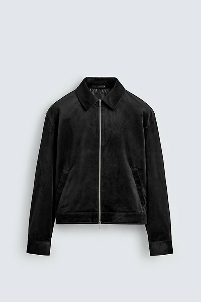 TEXTURED VELVET OVERSHIRT