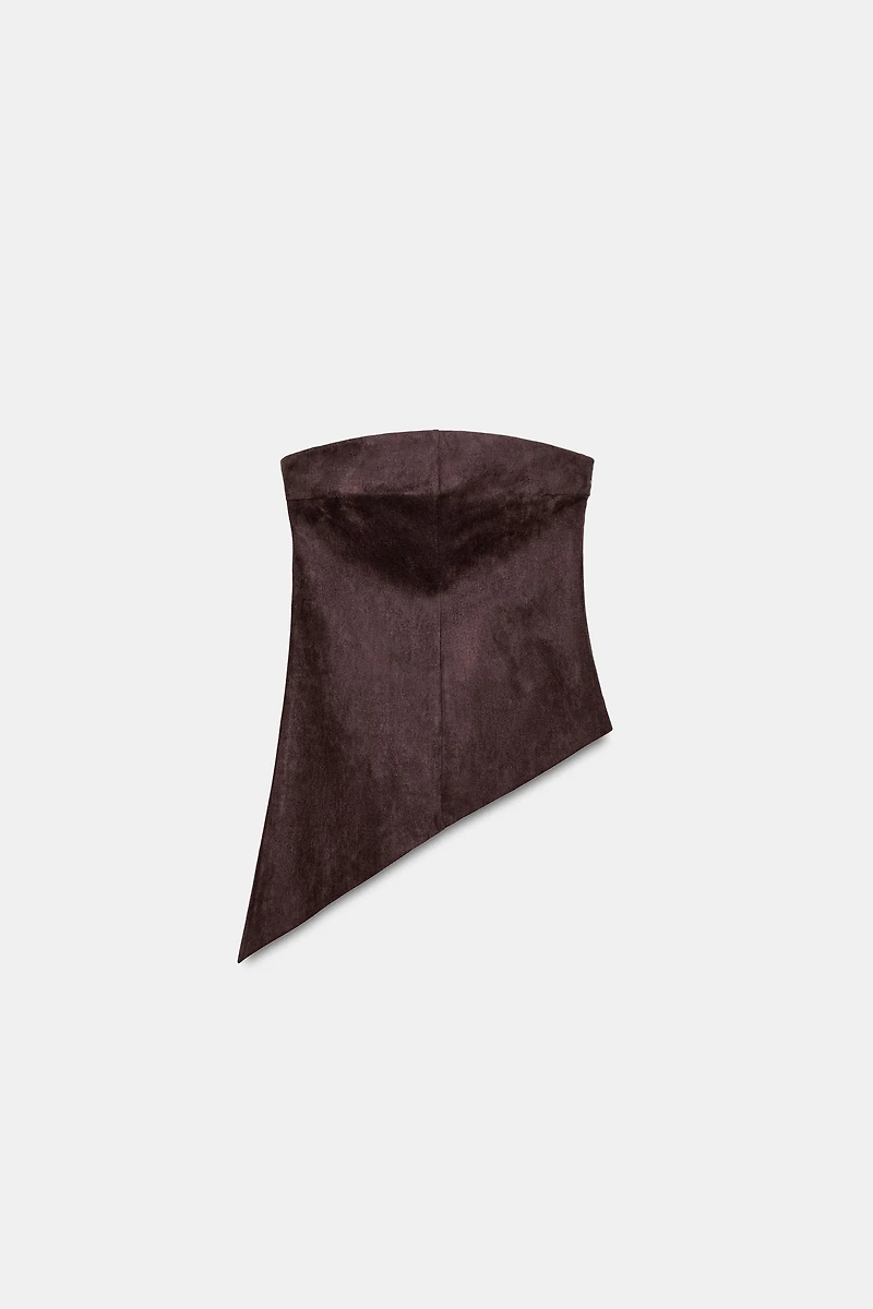 ASYMMETRIC SUEDE EFFECT TOP