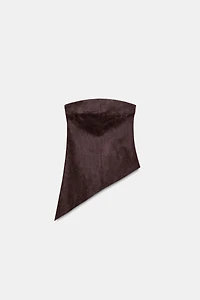 ASYMMETRIC SUEDE EFFECT TOP