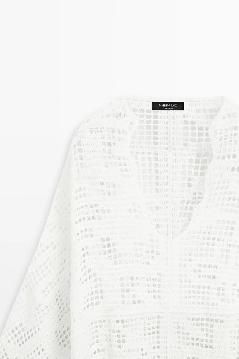 Crochet knit cape