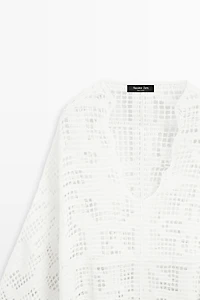 Crochet knit cape