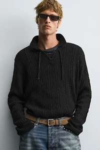 TEXTURED CORD KNIT POLO SHIRT