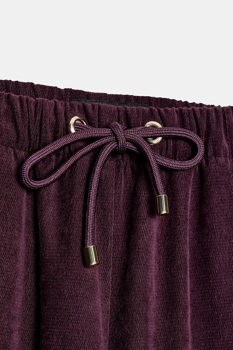 PANTALON LARGE À TAILLE ÉLASTIQUE