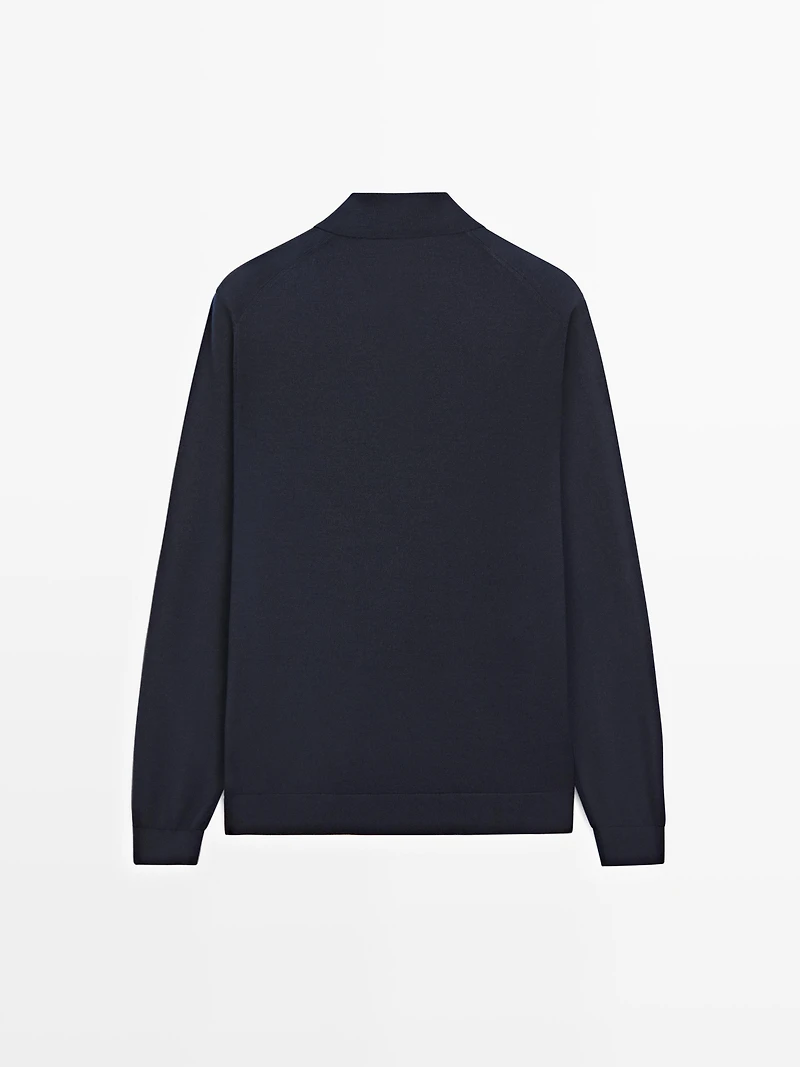 Pull en maille à col polo 100 % laine