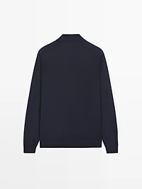 Pull en maille à col polo 100 % laine