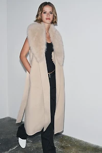 ZW COLLECTION FAUX FUR COLLAR VEST