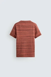 IRREGULAR STRIPED KNIT T-SHIRT