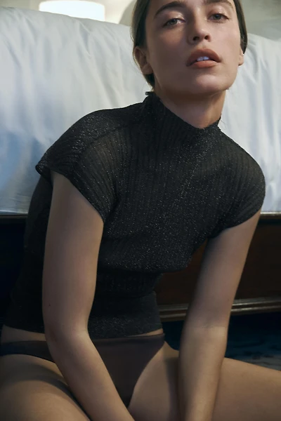 METALLIC THREAD KNIT TOP