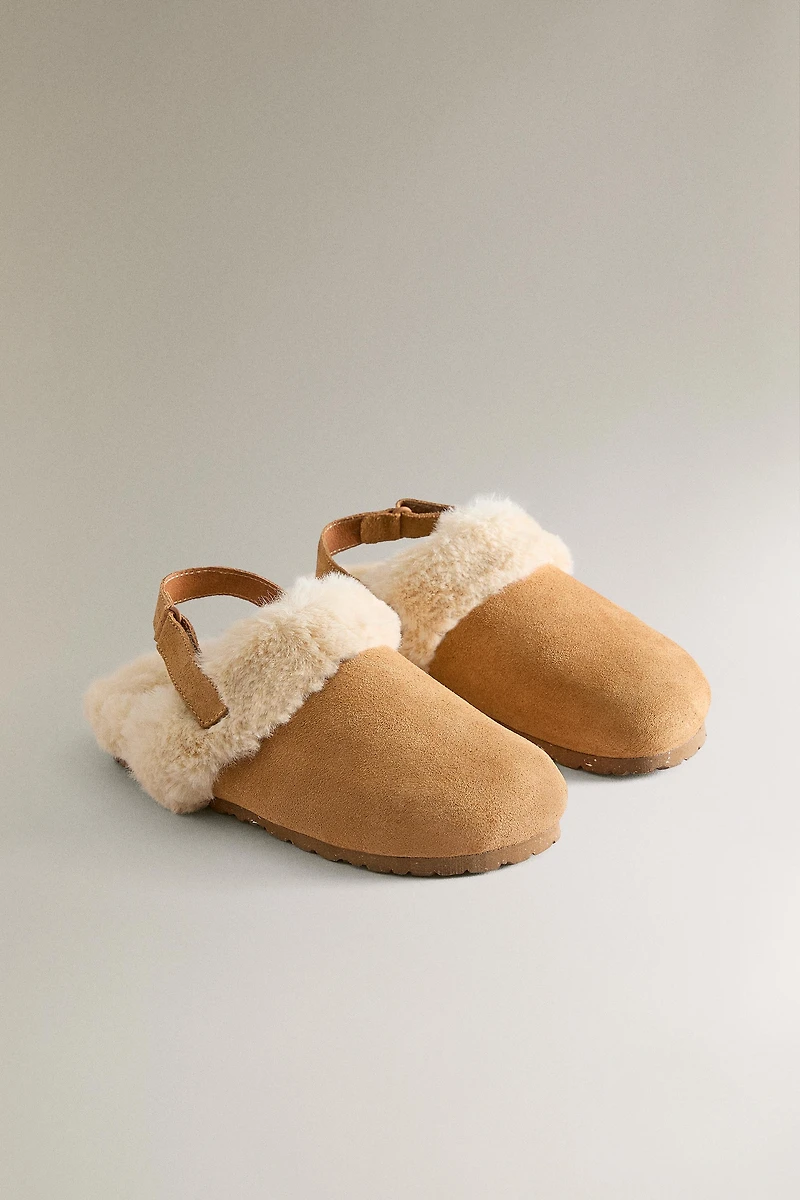 CHILDREN'S WARM LEATHER CLOGS