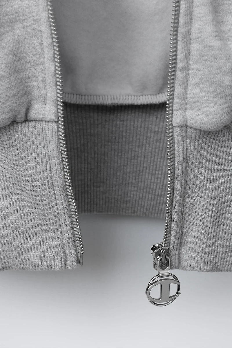 CHAMPION ® X ZARA FLOCKED TEXT ZIP-UP SWEATSHIRT