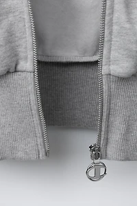 CHAMPION ® X ZARA FLOCKED TEXT ZIP-UP SWEATSHIRT