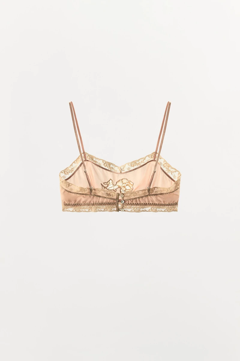 100% SILK EMBROIDERED LACE BRA