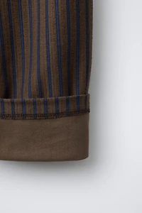 STRIPED TEXTURED BAGGY PANTS