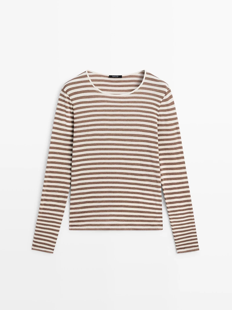 Striped 100% cotton T-shirt