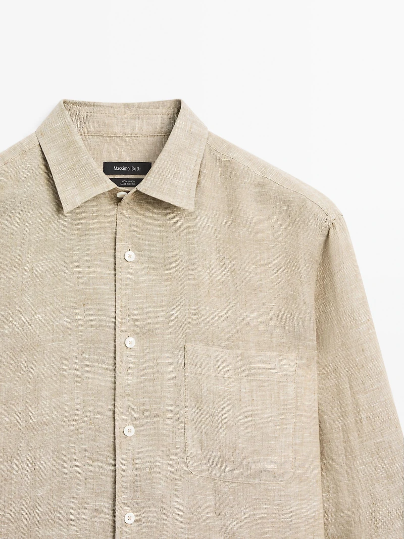 100% linen regular fit shirt