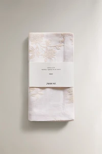 LOT DE 2 SERVIETTES TABLE EN COTON JACQUARD