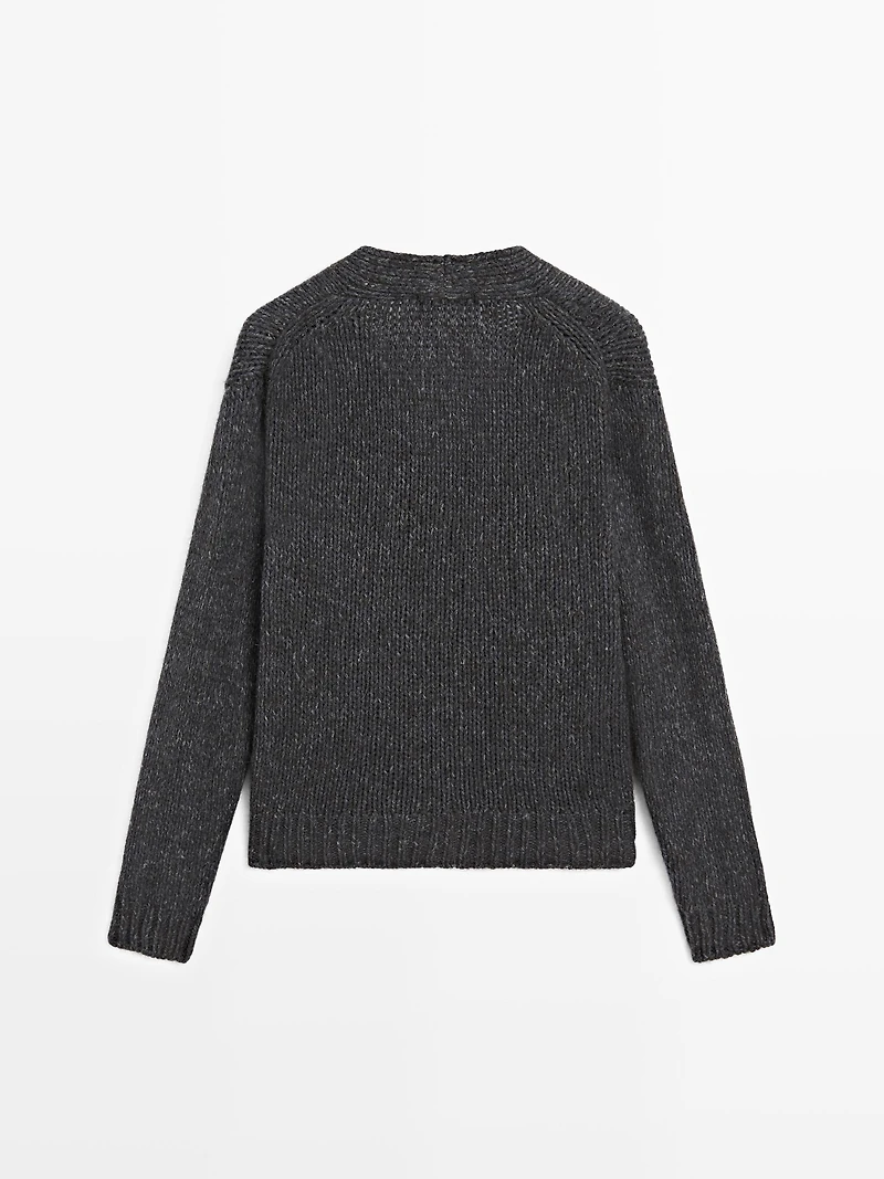 Cardigan laine à col en V