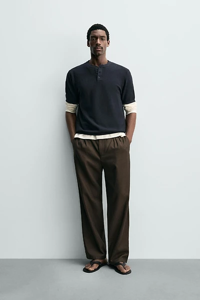 KNIT HENLEY SHIRT