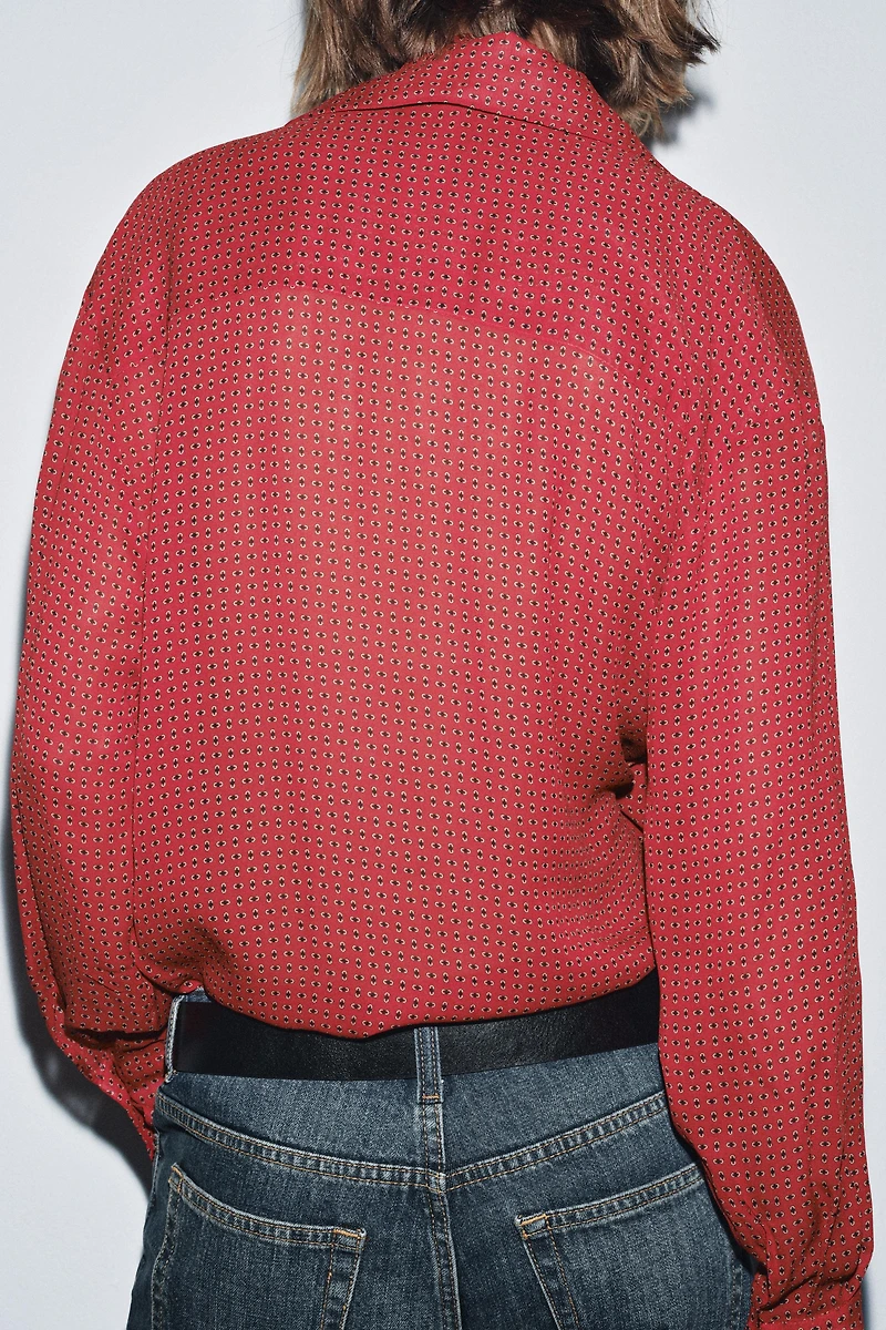 PRINTED BLOUSE WITH TIES ZW COLLECTION