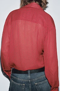 PRINTED BLOUSE WITH TIES ZW COLLECTION