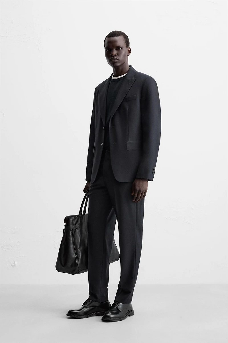 HERRINGBONE SUIT PANTS