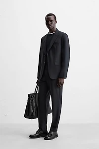 HERRINGBONE SUIT PANTS