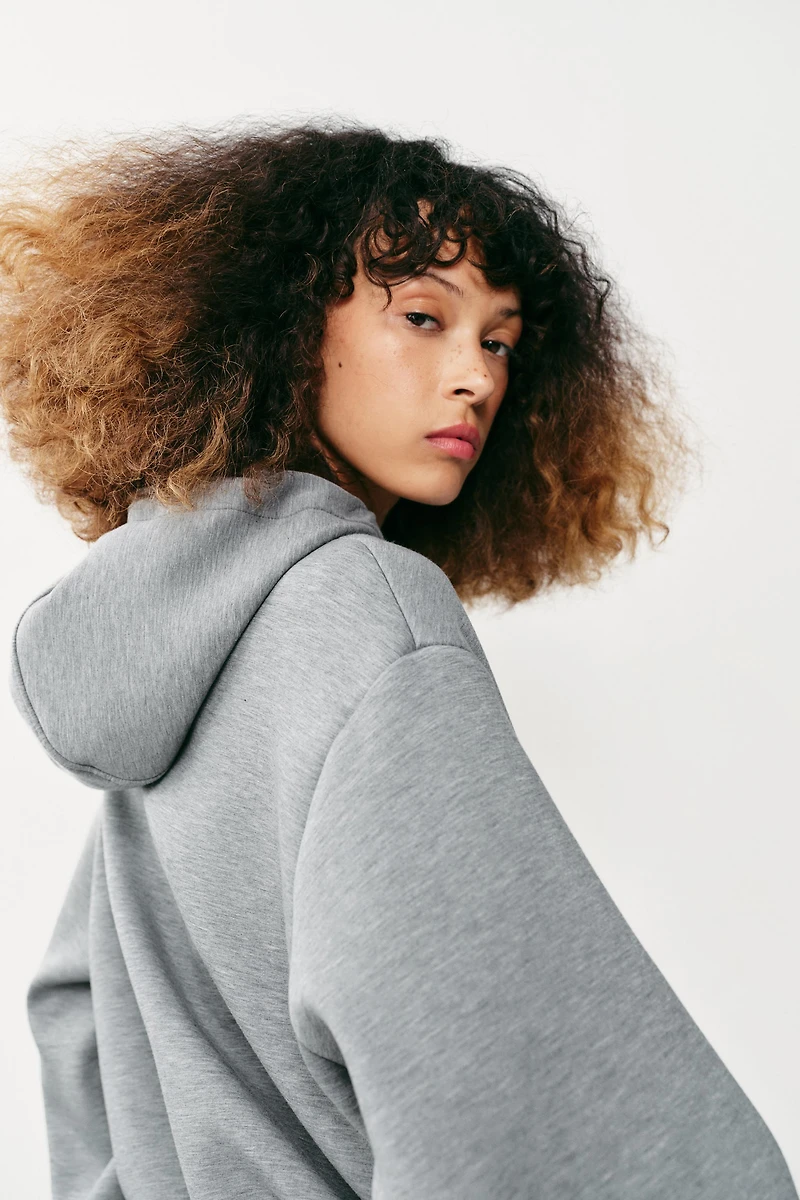 HOODED BOMBER SWEATSHIRT