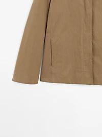 Cotton blend blazer with button detail