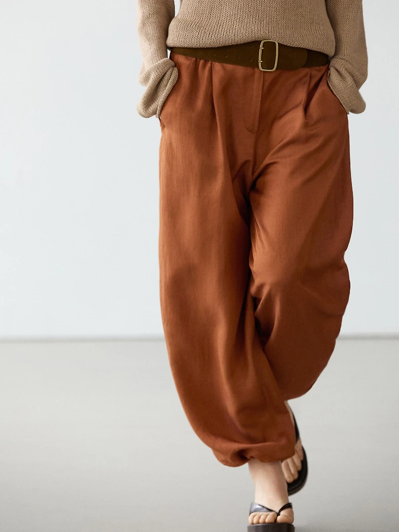Pantalon fluide avec nœud