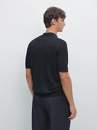 Polo en maille tressée