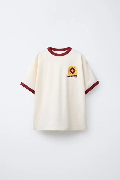 T-SHIRT CONTRASTE BRODÉ