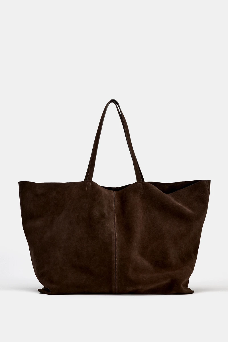MAXI SPLIT LEATHER SHOPPER BAG