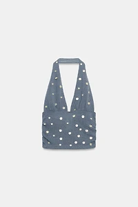 TOP HALTER RUSTIQUE À FANTAISIES