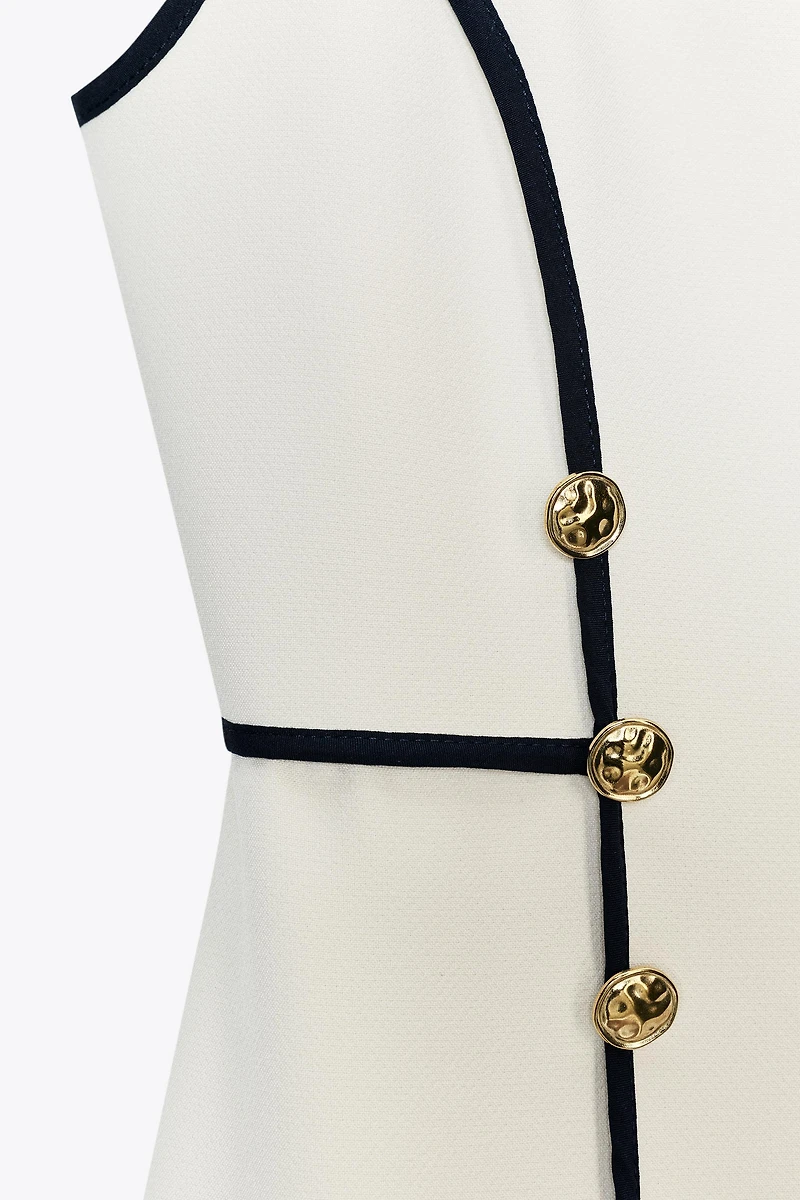CONTRAST TRIM MIDI DRESS