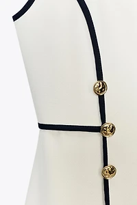 CONTRAST TRIM MIDI DRESS