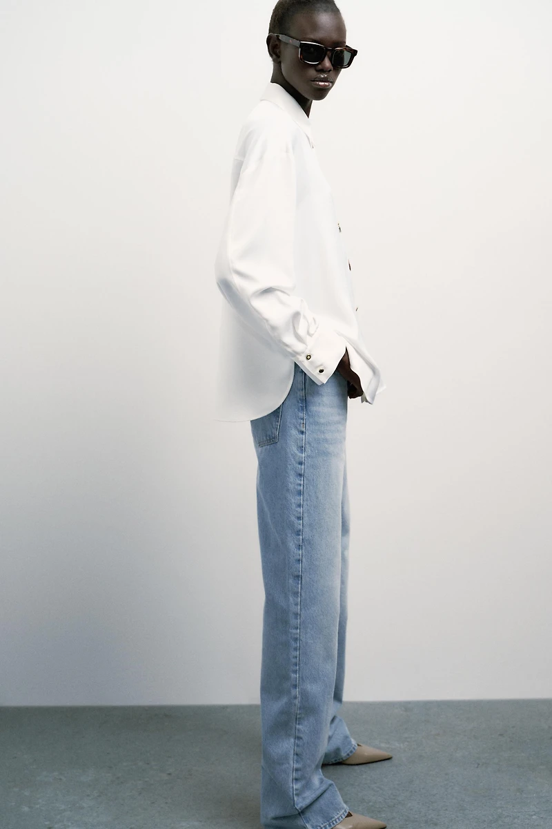 SATIN EFFECT SHIRT WITH MATCHING BUTTONS