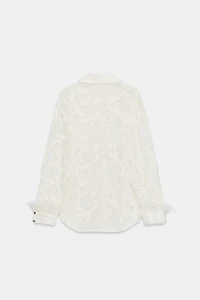 FEATHER EMBROIDERED SHIRT