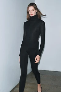 WOOL BLEND KNIT HIGH NECK JUMPER