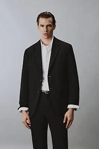 100% WOOL TEXTURED SUIT JACKET