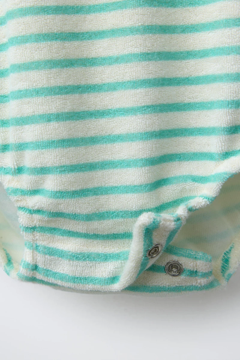 STRIPED TOWEL EFFECT BODYSUIT