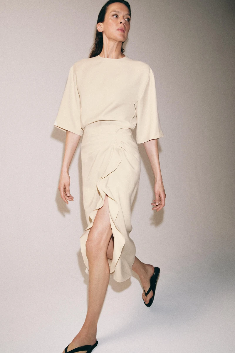 ZW COLLECTION DRAPED MIDI DRESS