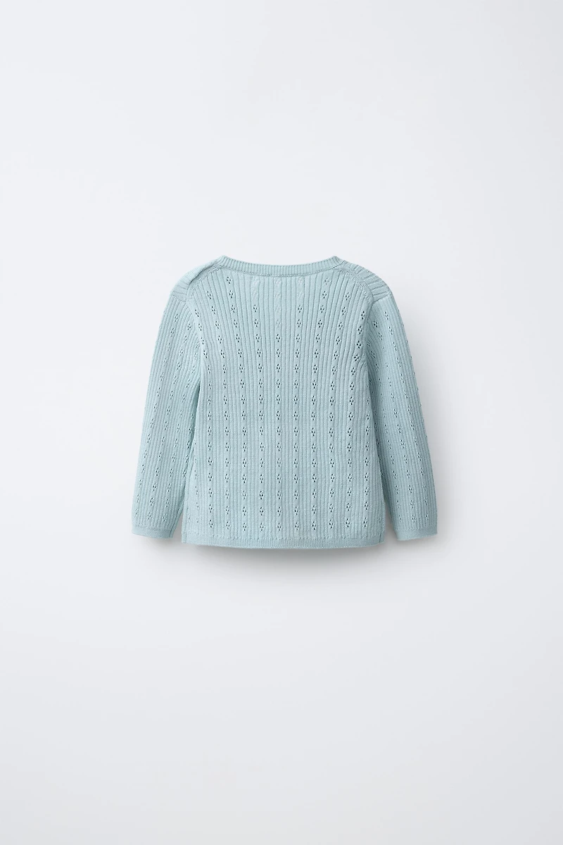 POINTELLE KNIT CARDIGAN