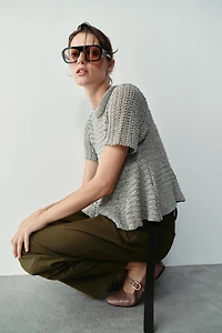 LEATHER BUCKLED BALLET FLATS