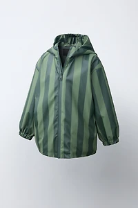 STRIPED WATER-RESISTANT RUBBERIZED RAINCOAT