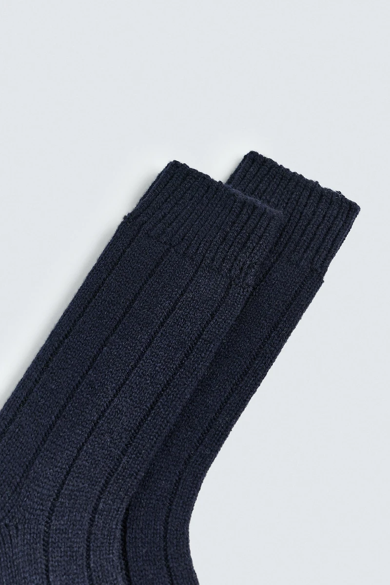 RIBBED WOOL BLEND SOCKS AARON LEVINE X ZARA