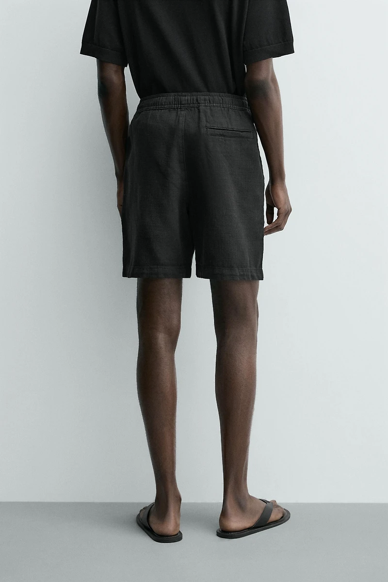 REGULAR FIT TEXTURED SHORTS