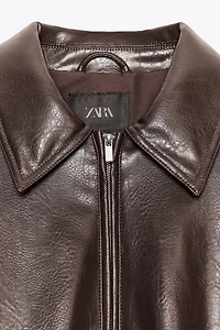 BLOUSON BOMBER EN MATIÈRE SYNTHÈTIQUE