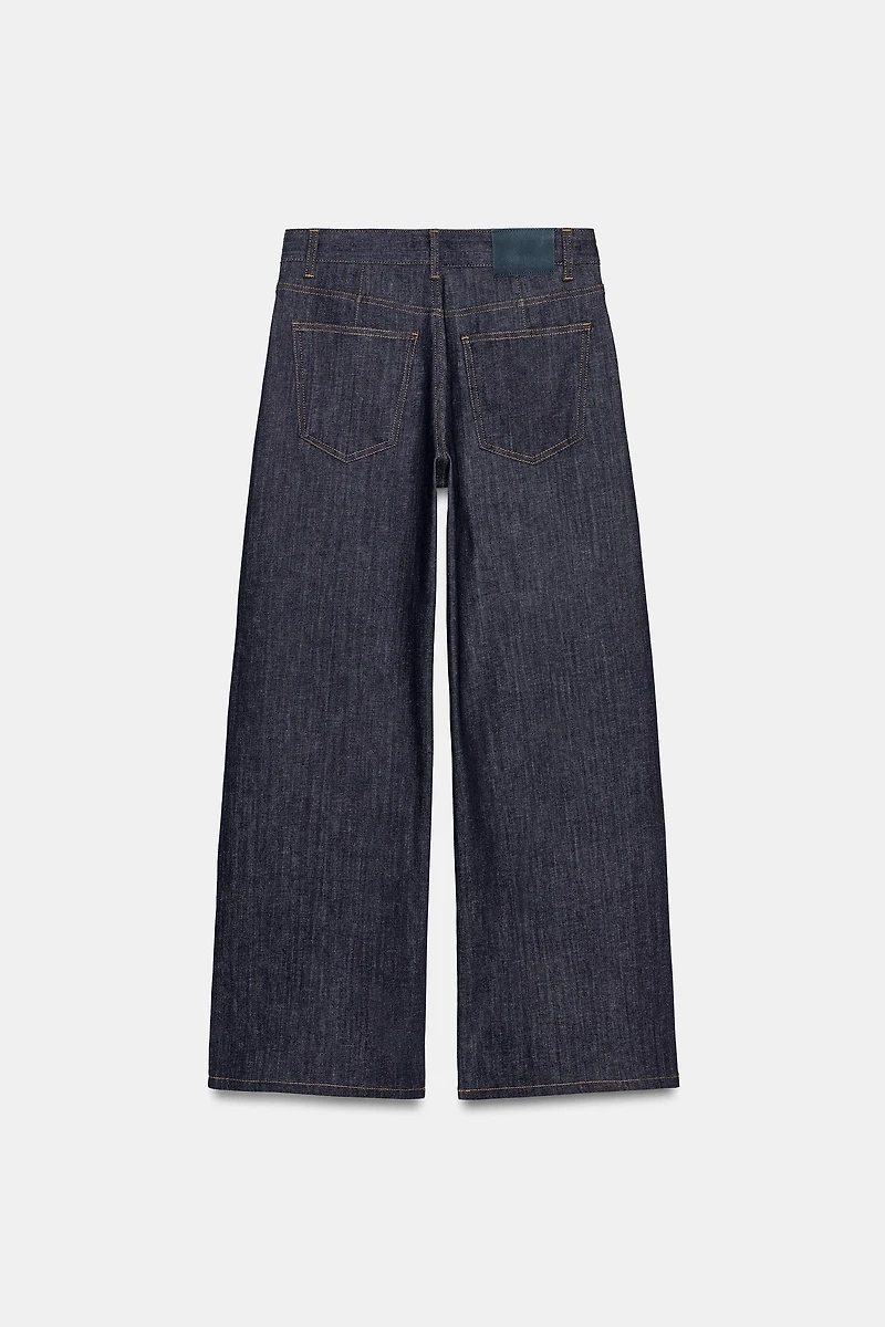ZW COLLECTION RELAXED PLEATED MID-RISE JEANS