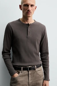 COTTON-HEMP BAKER COLLAR T-SHIRT